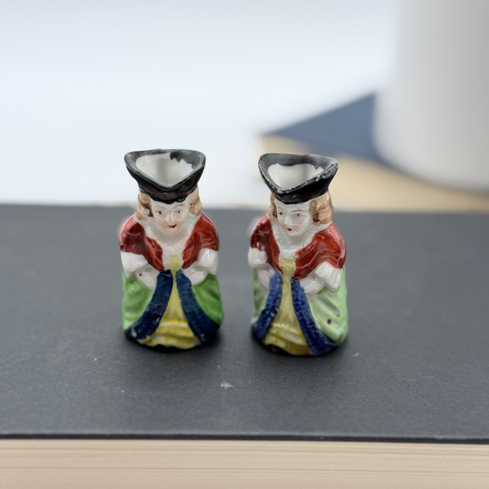 Vintage Made in Japan Miniature Toby Jugs Colonial Style Porcelain Figurines 2"